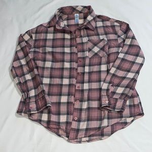 Justice Girls Plaid Long-Sleeve Button-down Shirt